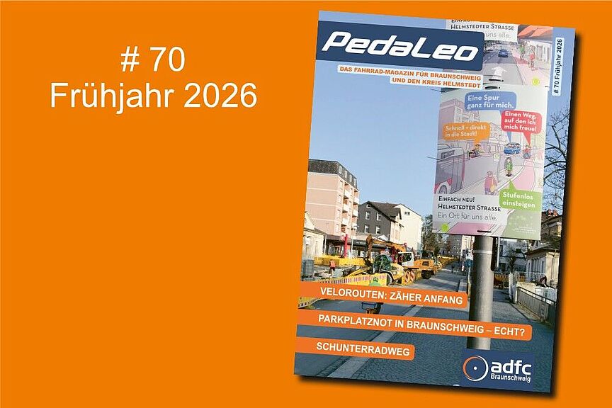 Titel PedaLeo 70 Das Bild zeigt die Titelseite der Pedaleo-Ausgabe 70, Frühjahr 2026