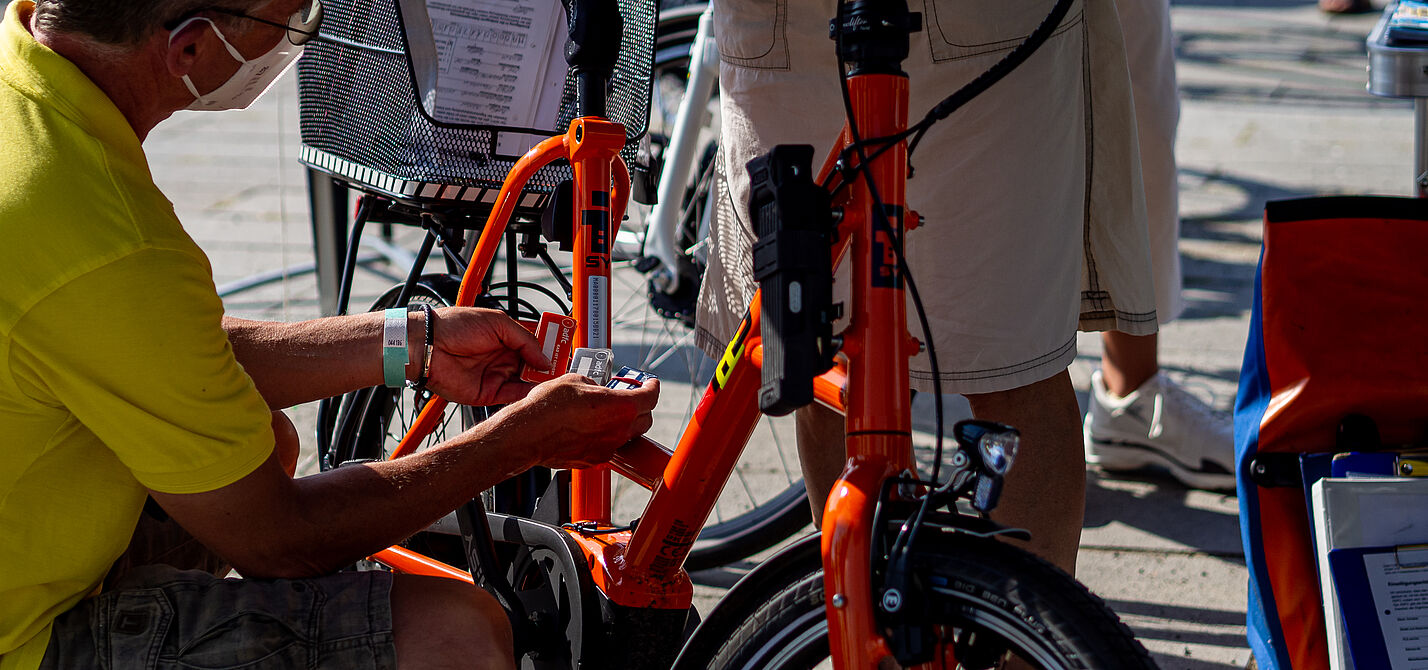 Fahrrad-Codierung Fahrrad wird codiert