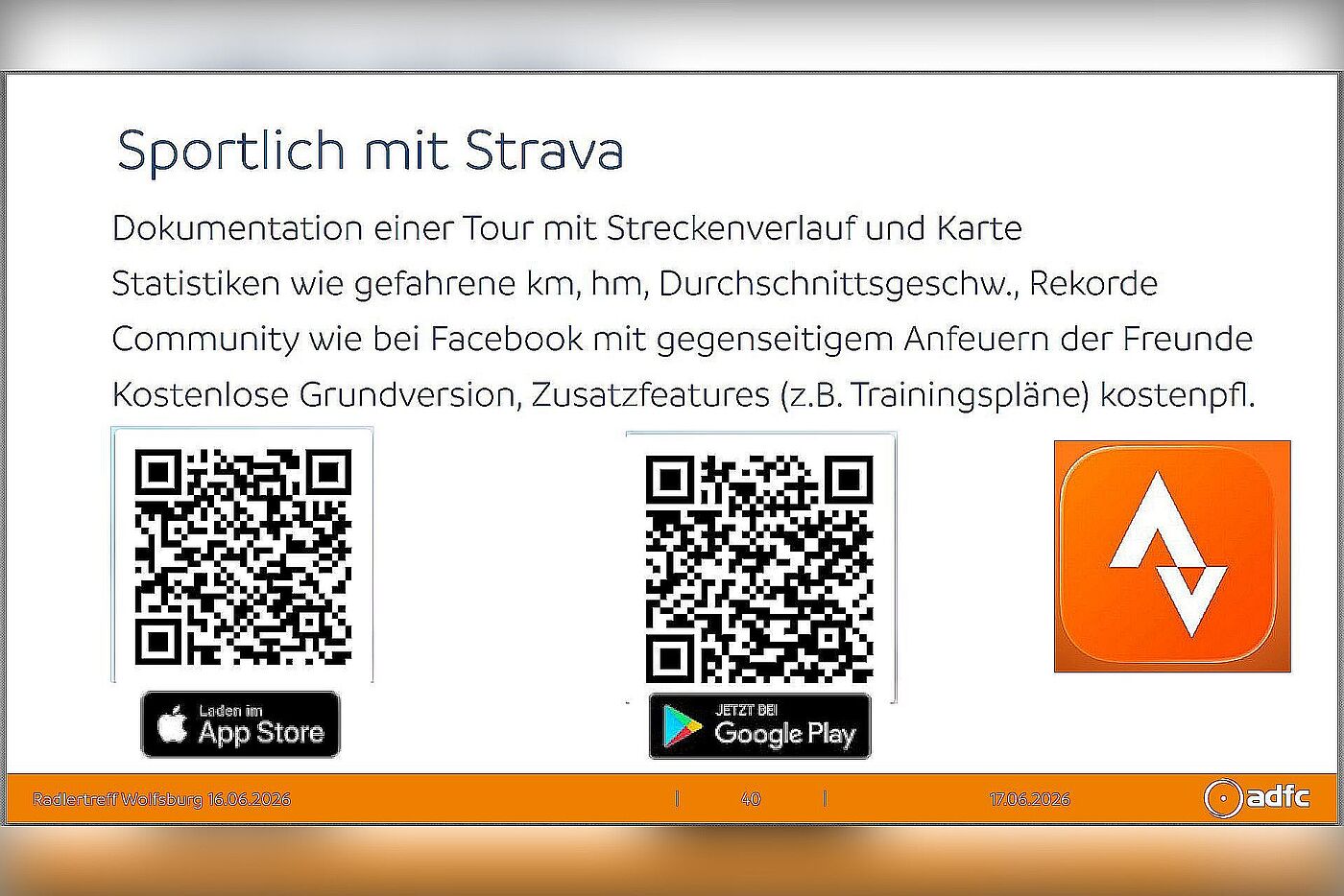 Folie: Sportlich mit Strava