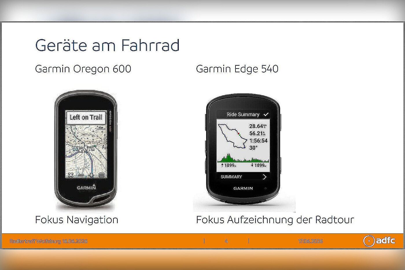 Folie4: Garmin Oregon 600 und Garmin Edge 540