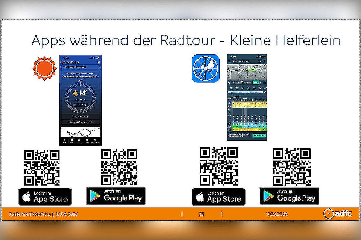 Folie: Apps während der Tour, kleine Helferlerlein