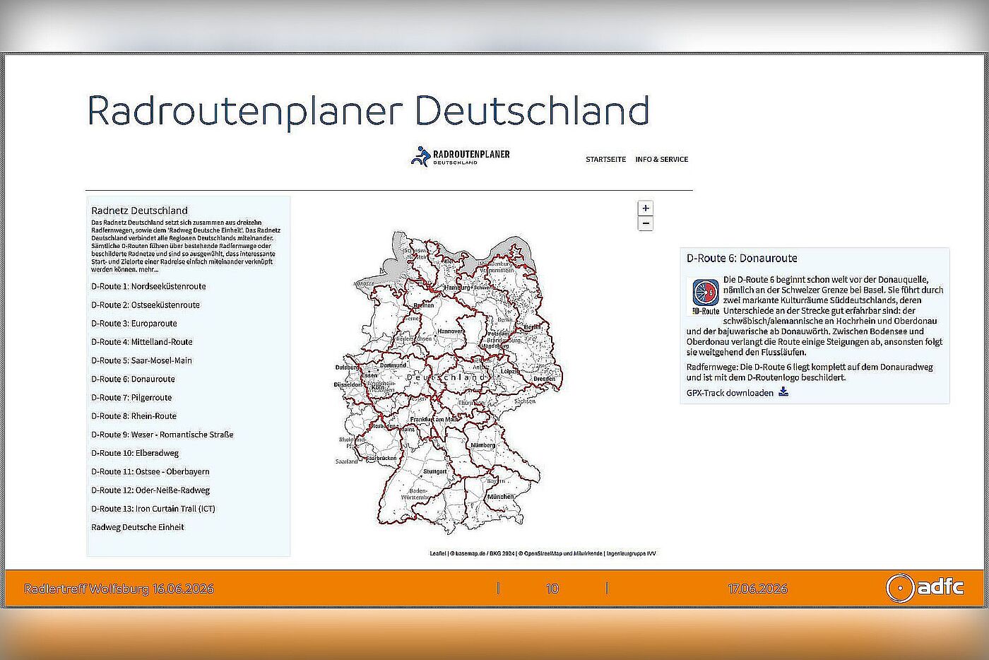 Folie Routenplaner Deutschland