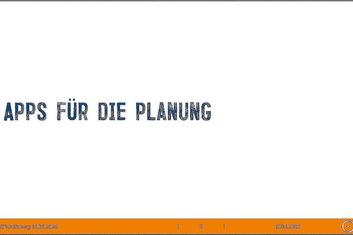 Folie: Apps für die Planung