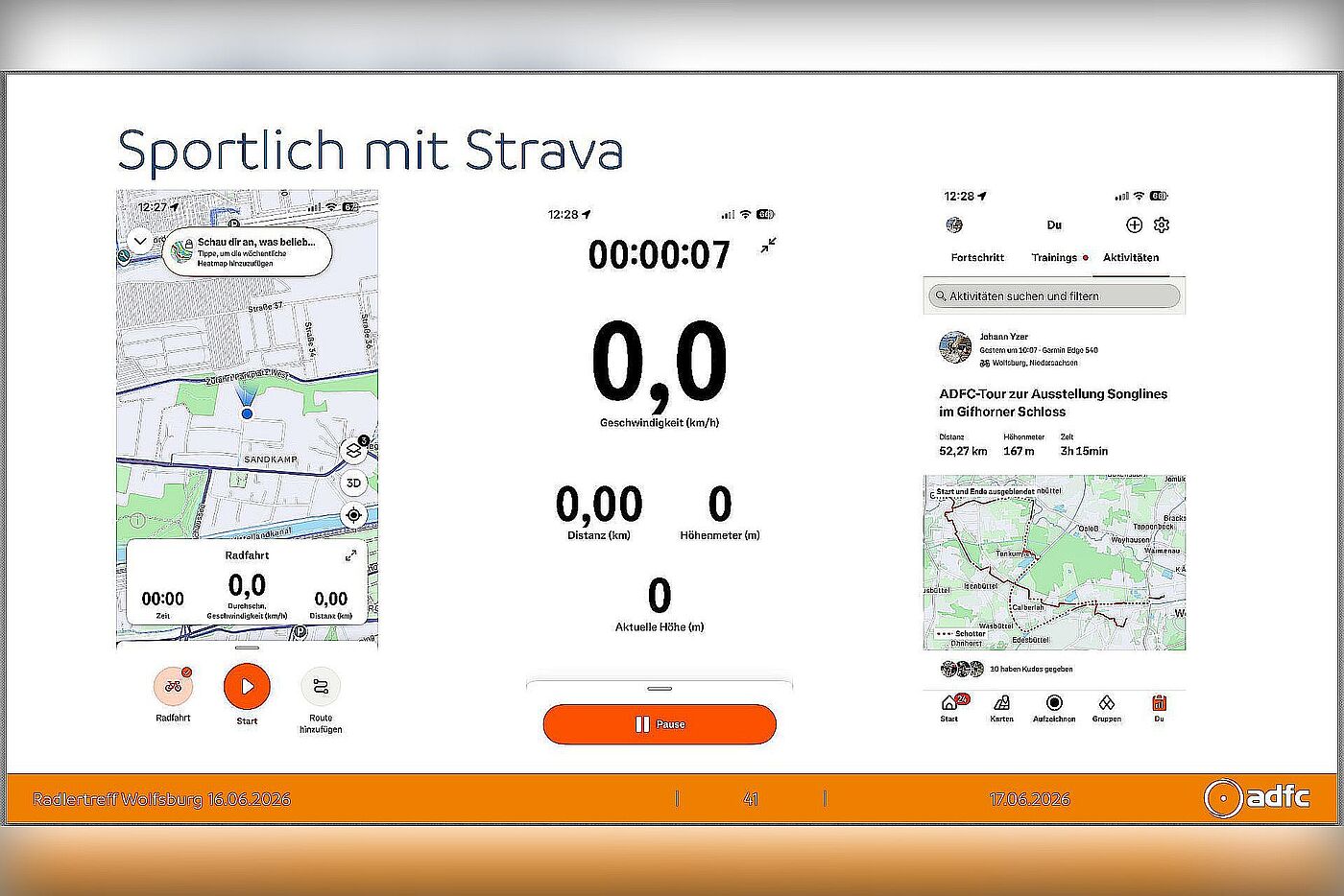 Folie: Sportlich mit Strava