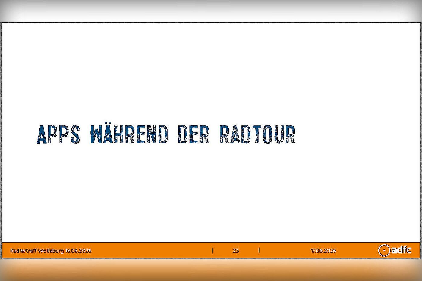 Folie Apps während der Radtour