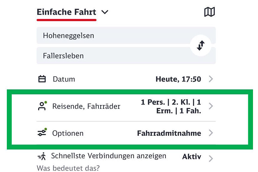 Screenshot des Buchungshergags
